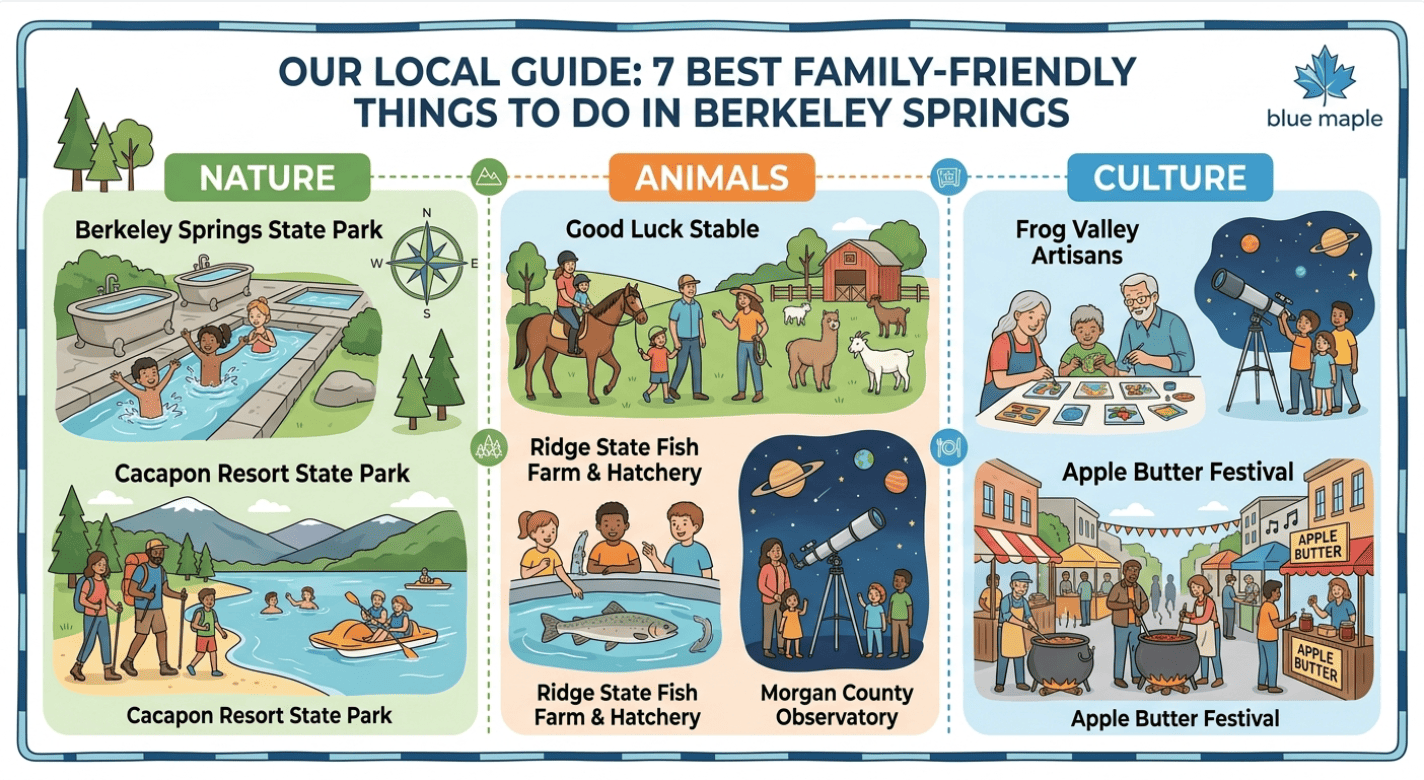 7 Best Family Friendly Things to Do in Berkeley Springs Featured Image