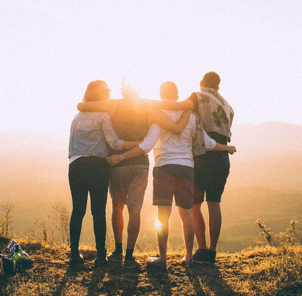 a group of friends out in nature