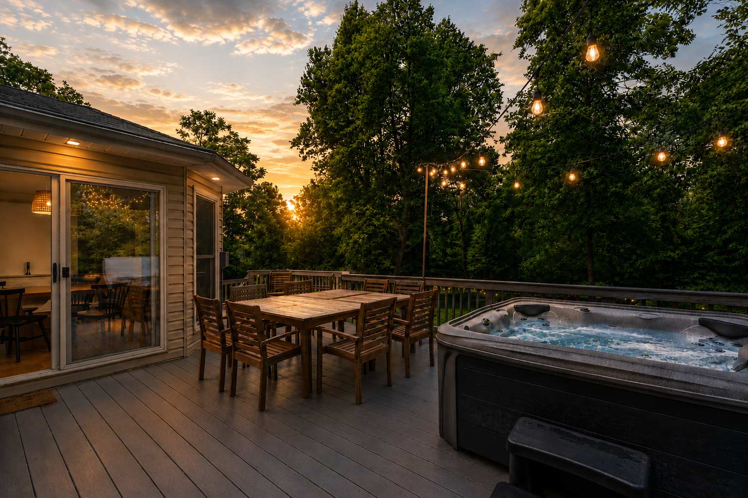 A Blue Maple cabin surrounded by trees in the Shenandoah Valley of Virginia
