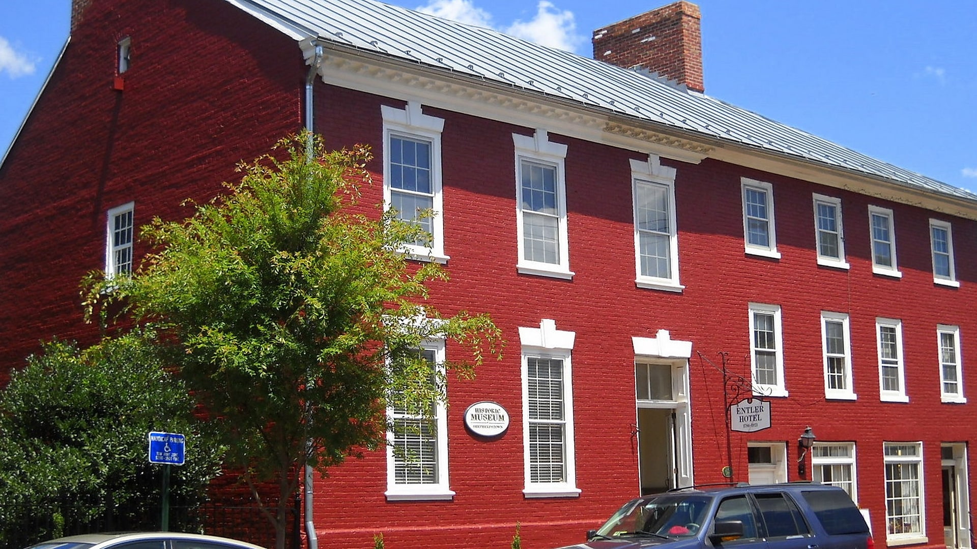 The red brick Entler Hotel, home of the Historic Shepherdstown Museum on German Street
